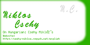 miklos csehy business card